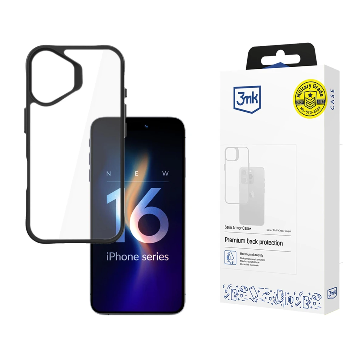Apple iPhone 16 Plus - 3mk Satin Armor Case+ - używane i odnowione