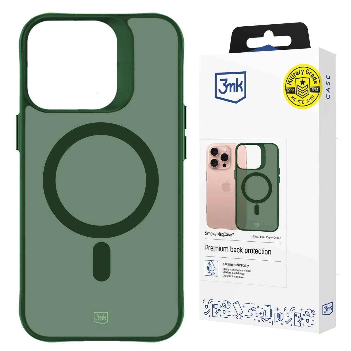 Apple iPhone 16 Pro Max - 3mk Smoke MagCase Green - usati e ricondizionati