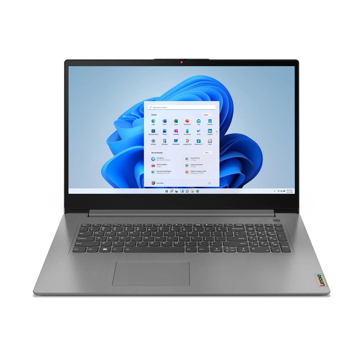 Lenovo IdeaPad 3 17IAU7 17.3" Core i5 3.3 GHz - 512 GB - 8 GB - Windows 11 Home - QWERTY (naklejki) - Szary