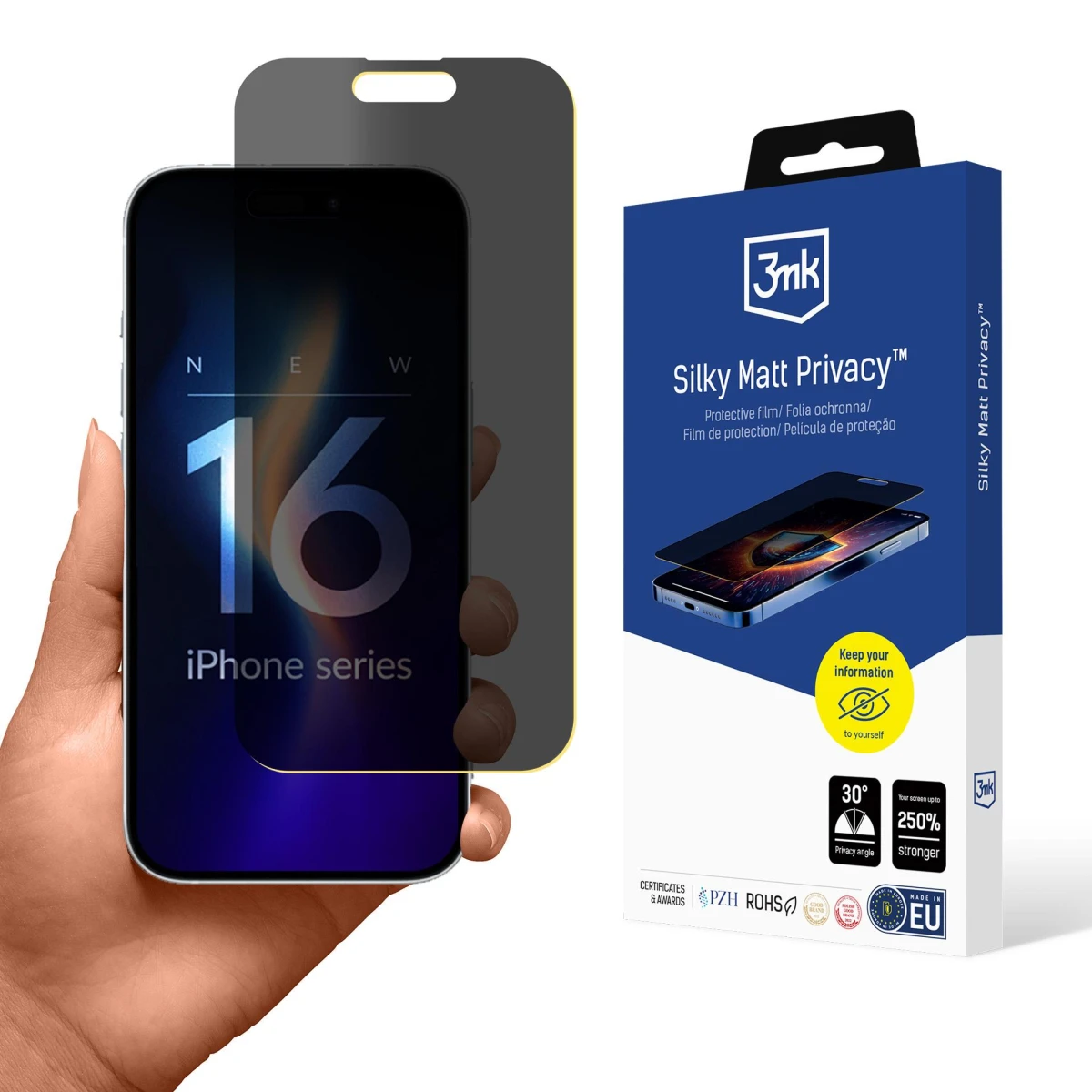 Apple iPhone 16 Pro - 3mk Silky Matt Privacy - gebraucht und refurbished