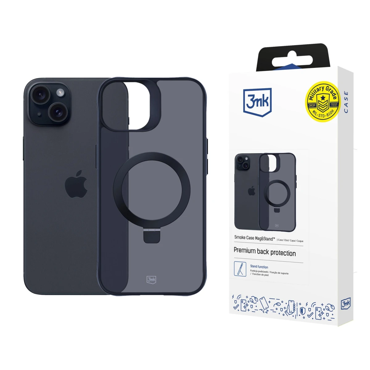 Apple iPhone 15 plus - 3mk Smoke Case Mag&Stand - usados y reacondicionados