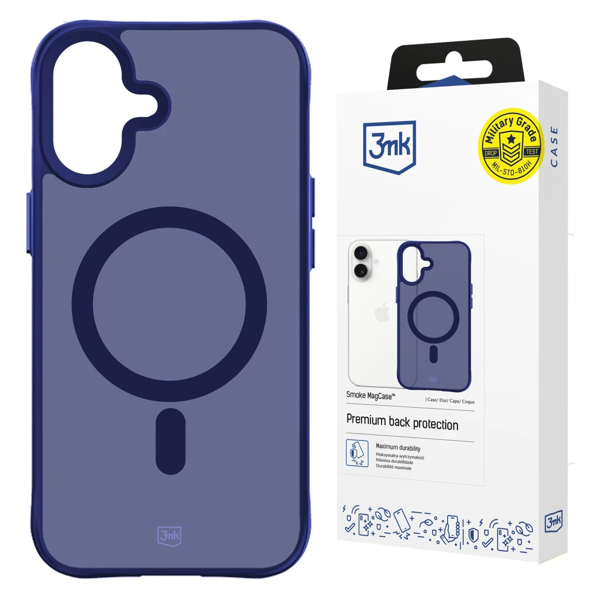 Apple iPhone 16 - 3mk Smoke MagCase Blue - reconditionnés et d’occasion