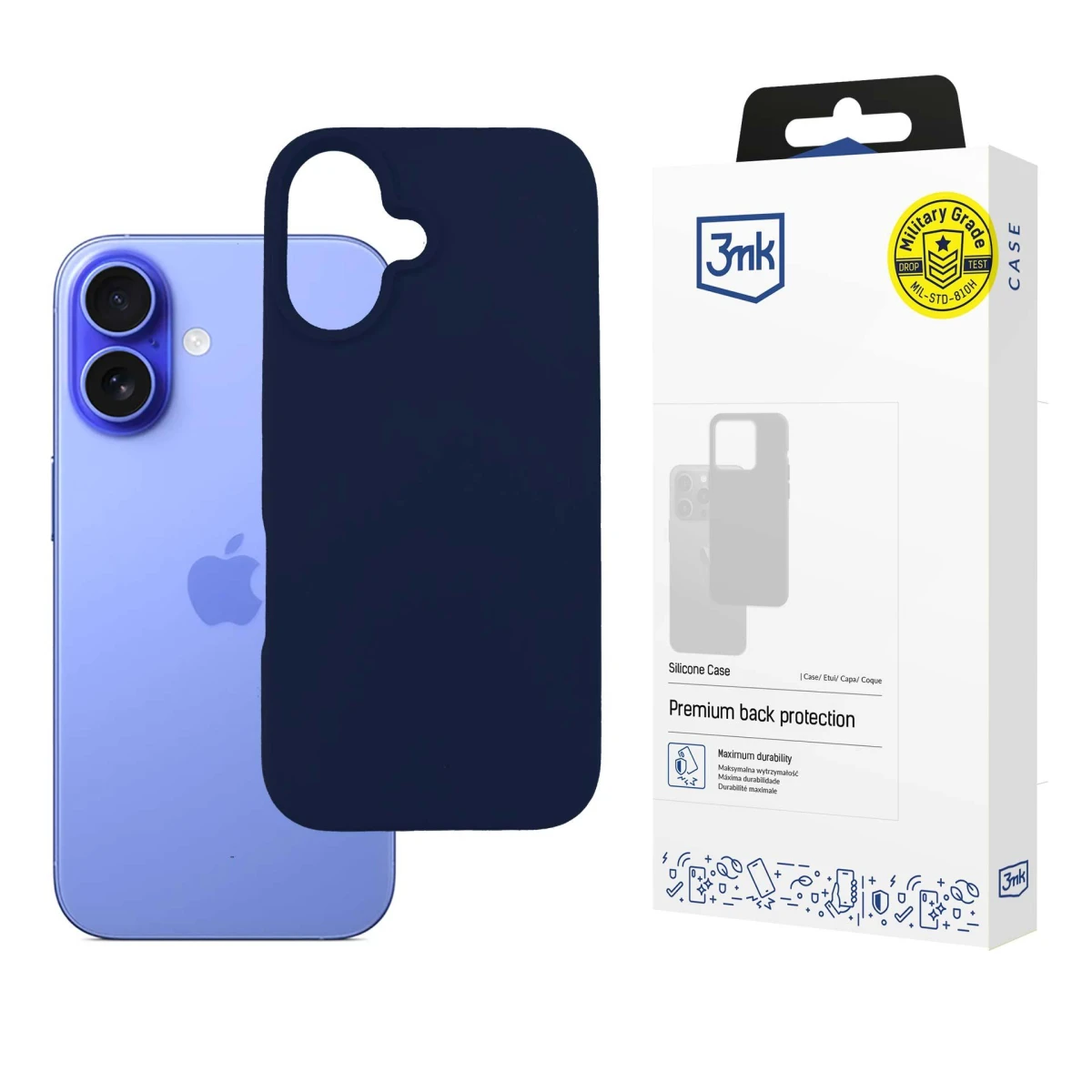 Apple iPhone 16 Plus - 3mk Silicone Case Dark Navy - usati e ricondizionati
